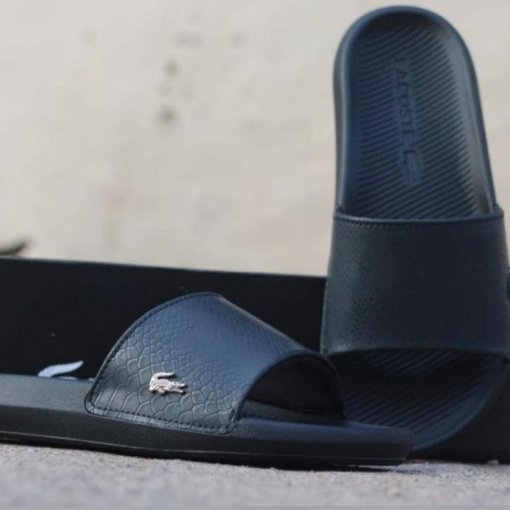 (Fzd)✳ Giày sandal Lacoste chính hãng màu đen cho nam