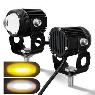 Đèn pha led xe máy f8 màu kép thép nhỏ chống nước đèn pha siêu sáng 12-80v
