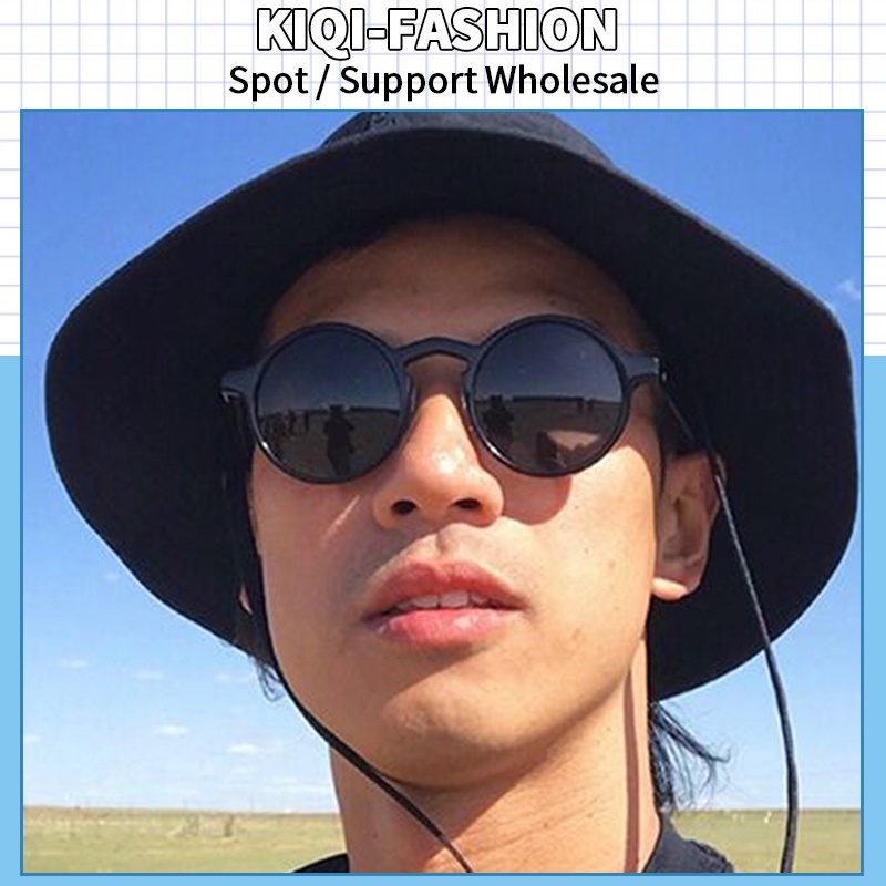 (KIQI-FASHION) COD Kính Mát Gọng Tròn Chống Tia UV Phong Cách Retro Thời Trang Cho Nam Nữ