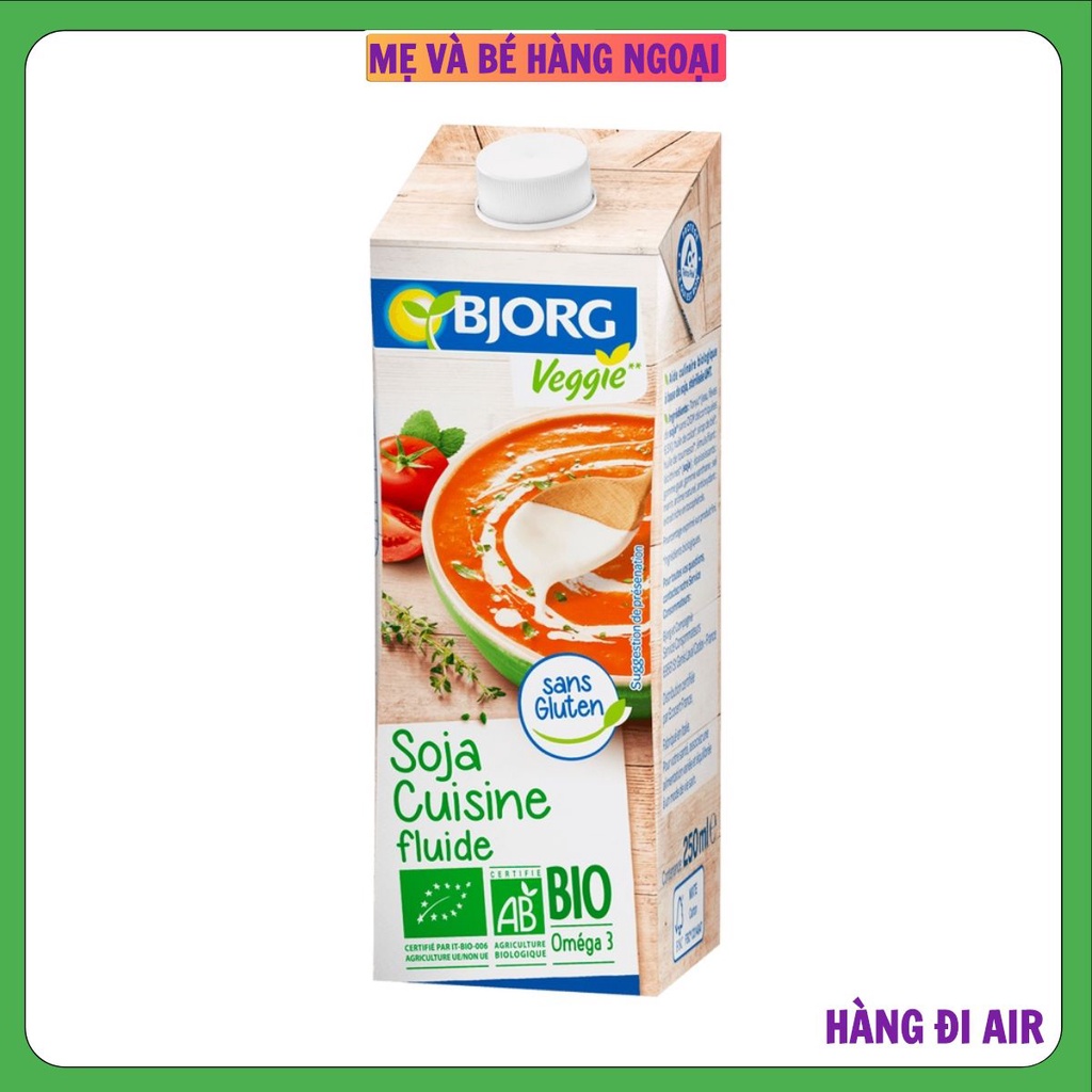 Kem Tươi Hữu Cơ BJORG, Kem Tươi Cho Trẻ Dị Ứng Đạm Bò Thể Tích 200ml (Hàng Air Pháp)