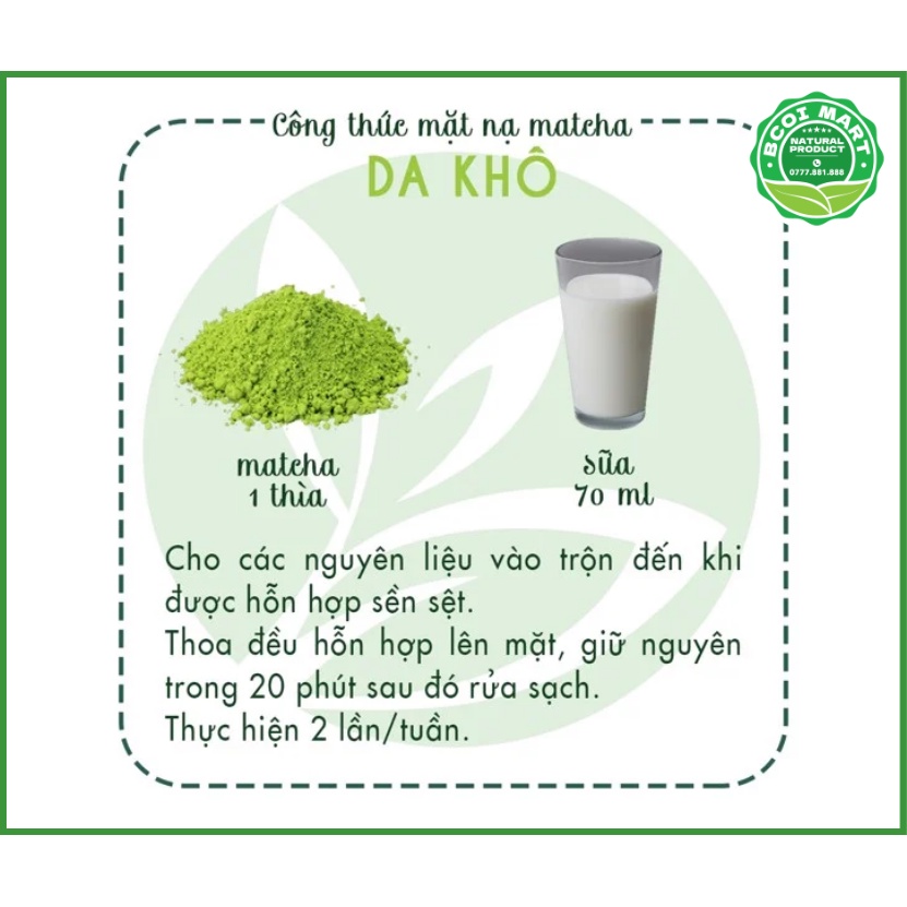 Bột Matcha trà xanh - 100% Nguyên chất từ búp chè non - bot matcha tra xanh