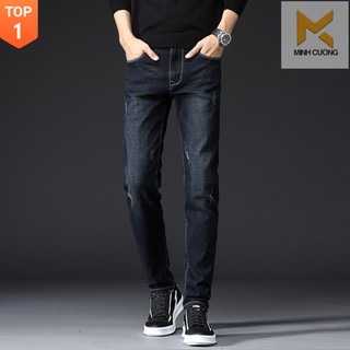 Quần jean nam VERATINO vải cao cấp không phai giữ phom, quần dáng côn co giãn nhẹ [freeship]