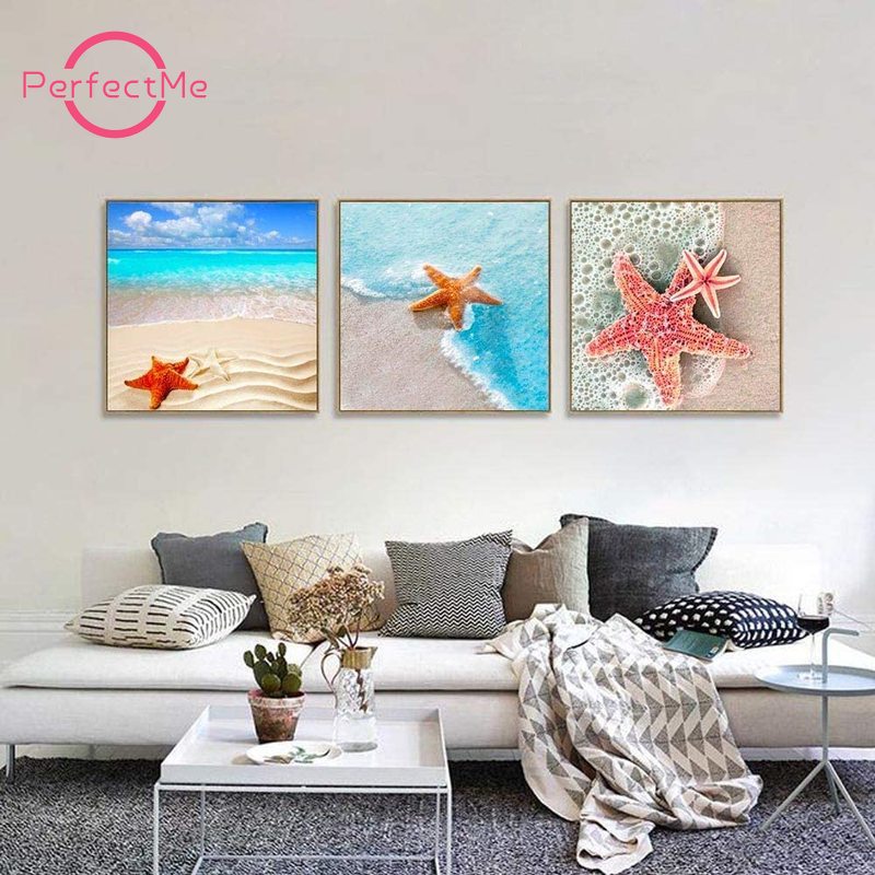 Bộ Tranh Đính Đá 5D Tự Làm 30 x 30 CM 4 Họa Tiết Trang Trí Nhà Cửa