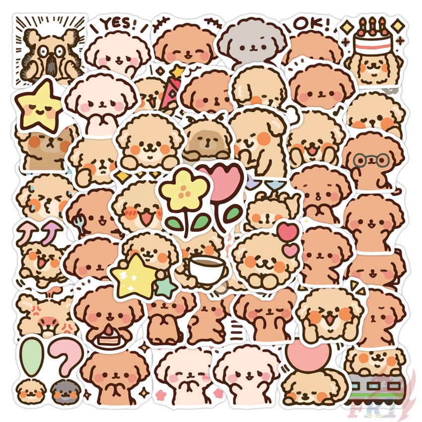 ❉ Cute Fluffy Dog . Kawaii Pets Poodle Series 01 Funny Emoji Stickers ❉ 50Pcs/Set Waterproof DIY Fashion Decals Doodle Stickers