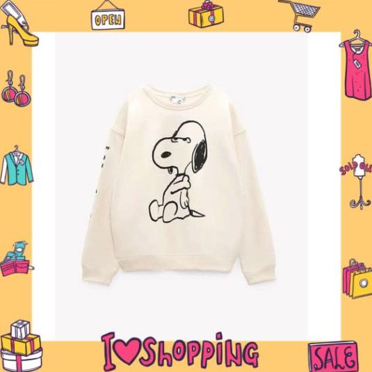 áo nỉ,  ÁO NỈ NỮ MÀU BE BO GẤU CÚN SNOOPY | BigBuy360 - bigbuy360.vn