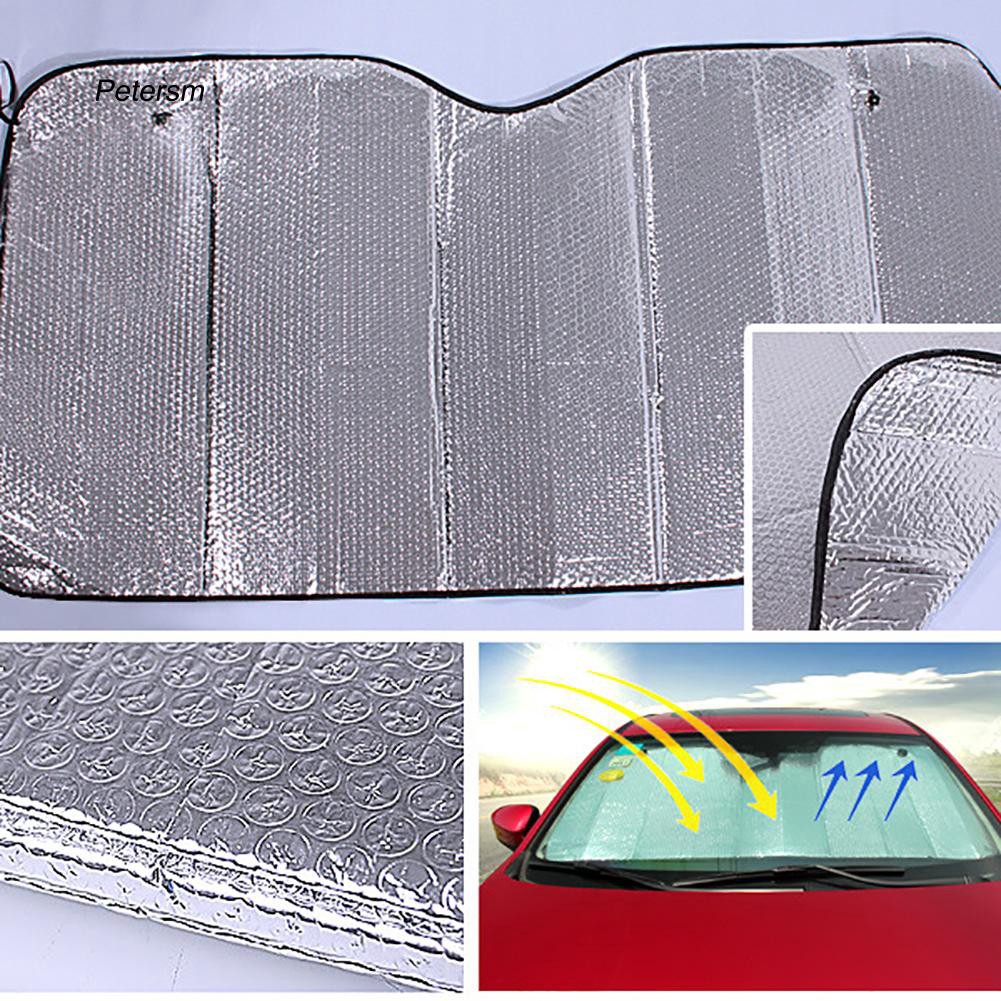 Tấm chắn chống tia UV  kích thước 130x60cm bằng lá nhôm cho cửa chắn gió trước xe hơi kèm giác hút
