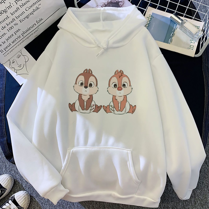 Áo hoodies nữ in hình Chip n Dale y2k cá tính
