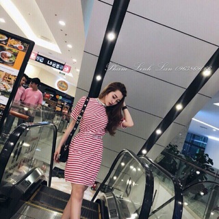 Đầm poly sọc sale 39k