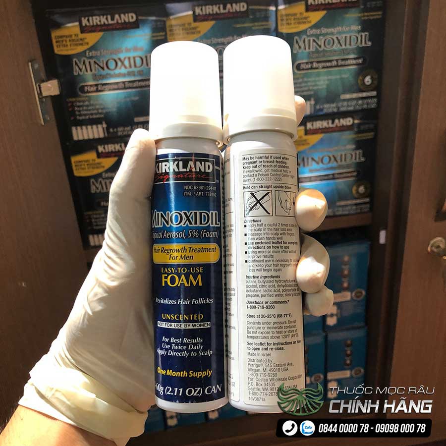 Dung dịch mọc râu tóc Minoxidil 5% dạng bọt