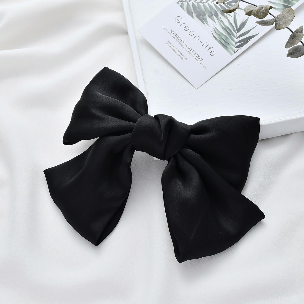 Kẹp Tóc Nơ Lớn Bằng Lụa Satin Thời Trang