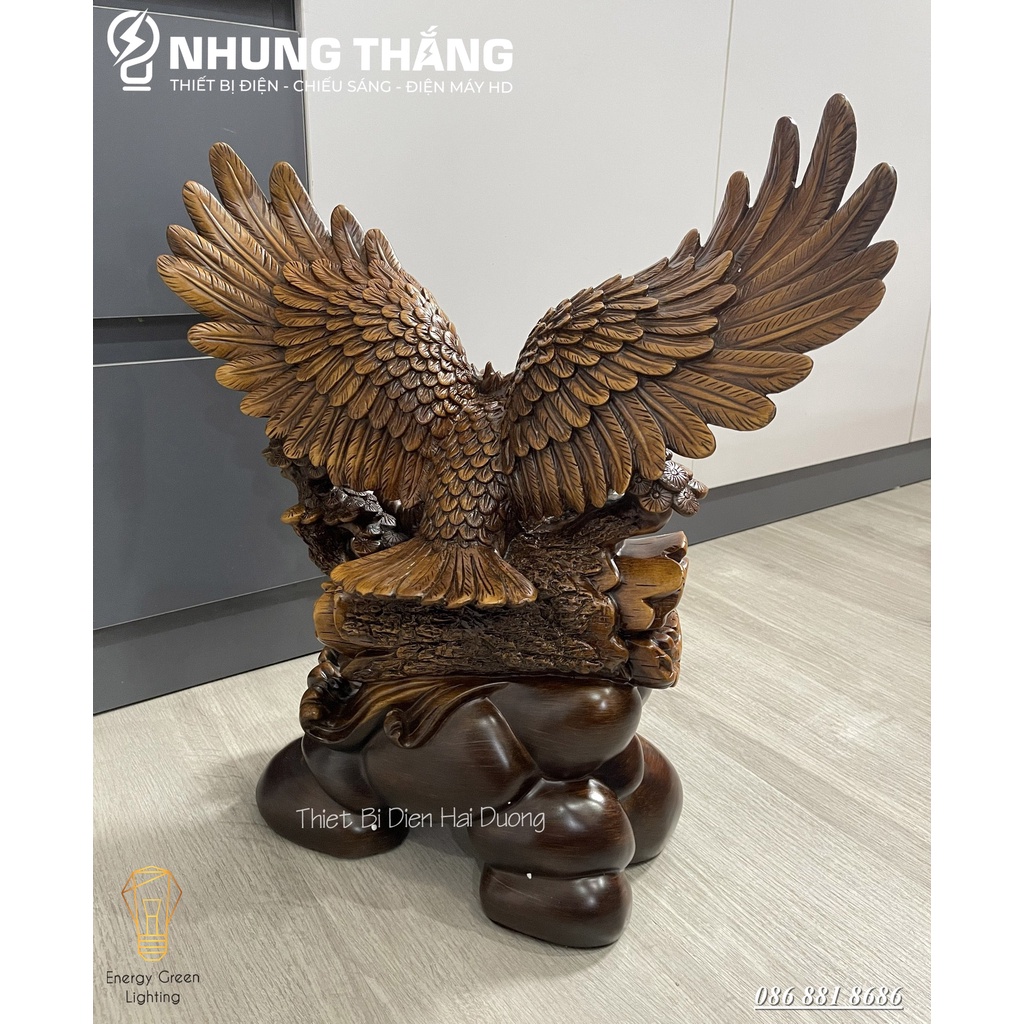 Tượng Phong Thủy Đại Bàng Tung Cánh - Cao 42cm - Quà Tặng Sếp, Tân Gia Khai Trương Trang Trí Nhà Cửa - Bảo Hành 12 Tháng