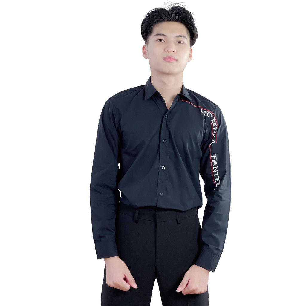 Áo sơ mi nam tay dài in chữ SM MD | BigBuy360 - bigbuy360.vn