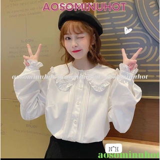 áo babydoll trắng tiểu thư, áo sơ mi nhí cổ bèo FREESHIP 50K video+ ảnh thật loại 1 giá tốt