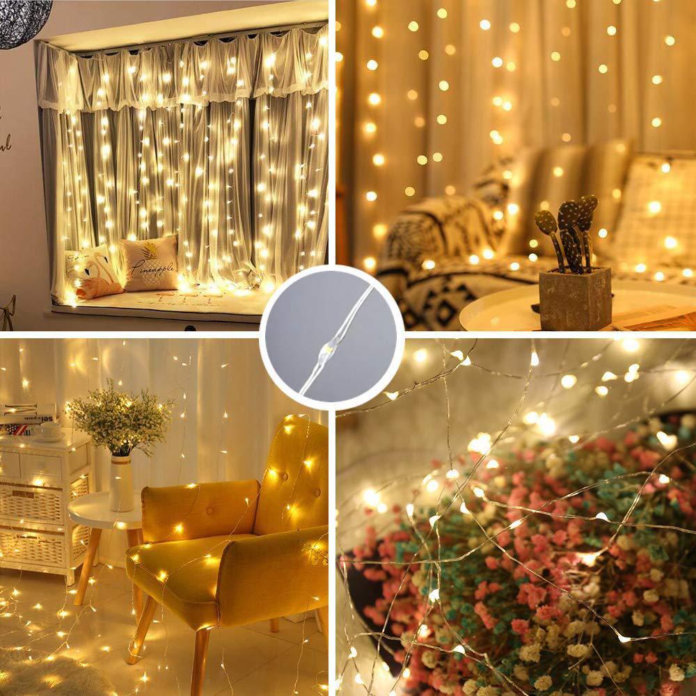 USB Battery Operated Silver Wire String Lights Garland / LED String Wall Lights Fairy Lights  / LED Firefly String Lights Christmas Garland Curtain string lights / Wedding Party Home bar Window decoration light