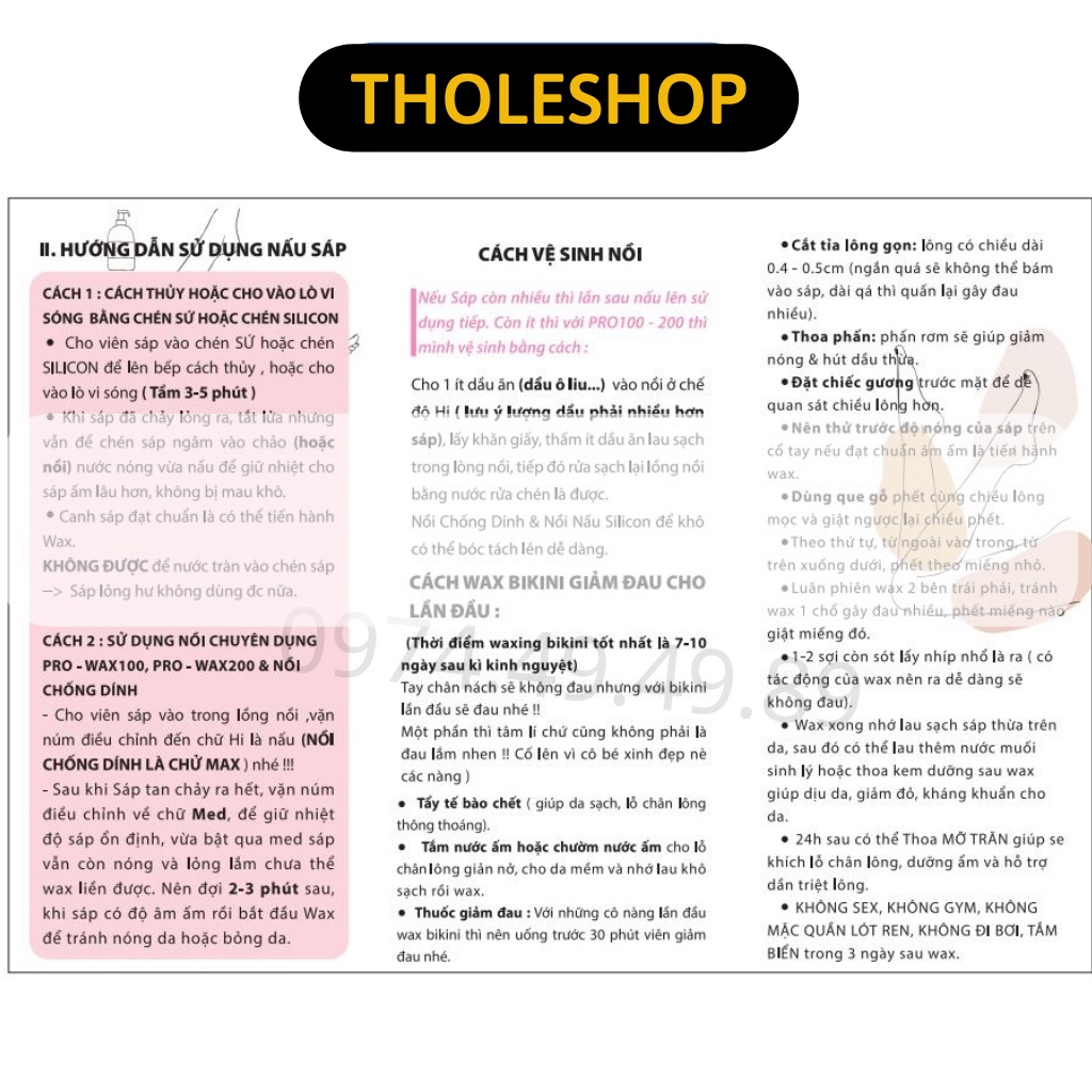 {Tặng Que Silicone} Sáp Wax Lông Trong Suốt Cao Cấp Siêu Bám Lông Thơm Mùi Hoa Nhài 1010