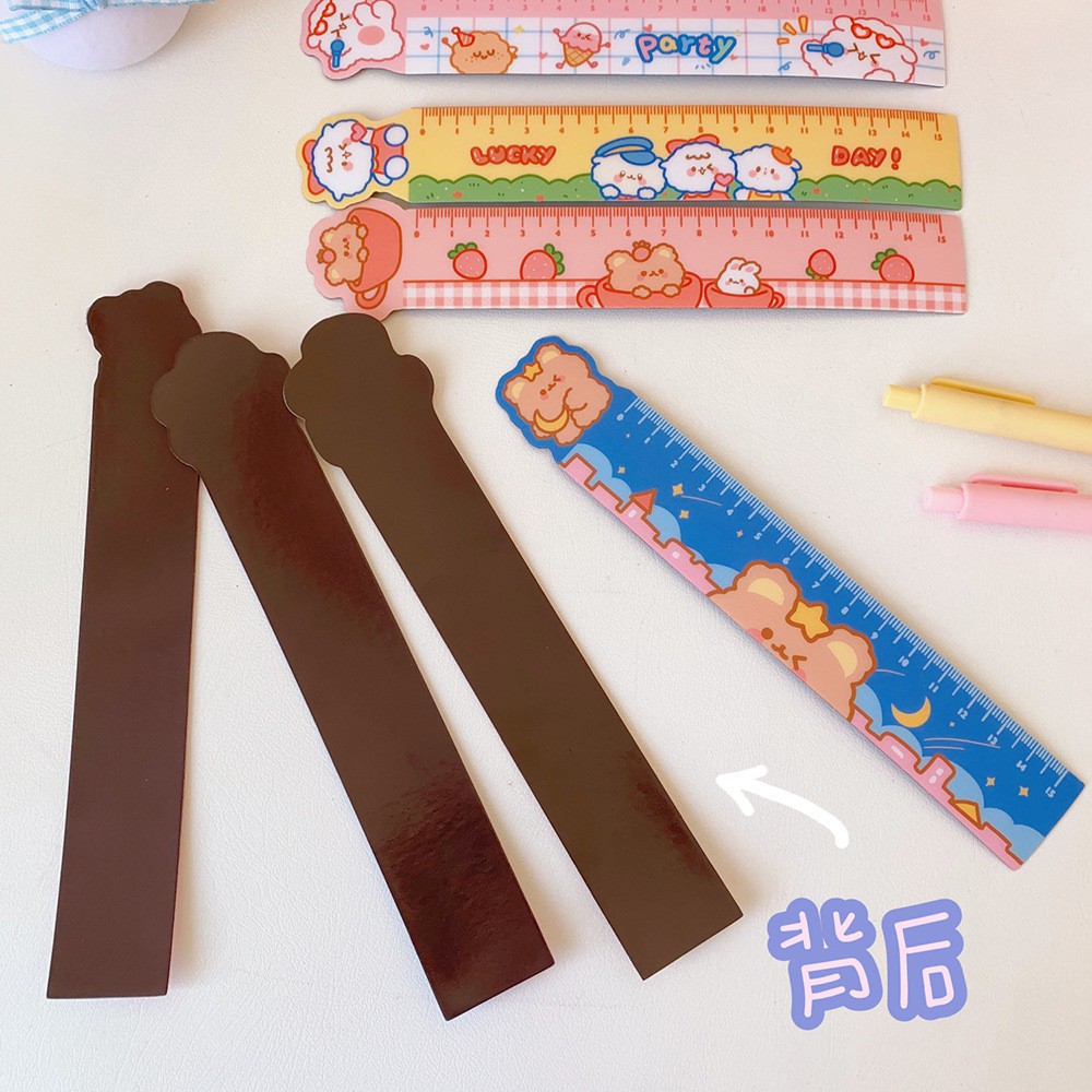 Cod Qipin 1Pcs INS Cartoon Soft Ruler Student Office Measuring Tool Bendable Scale Stationery 15cm Randomly