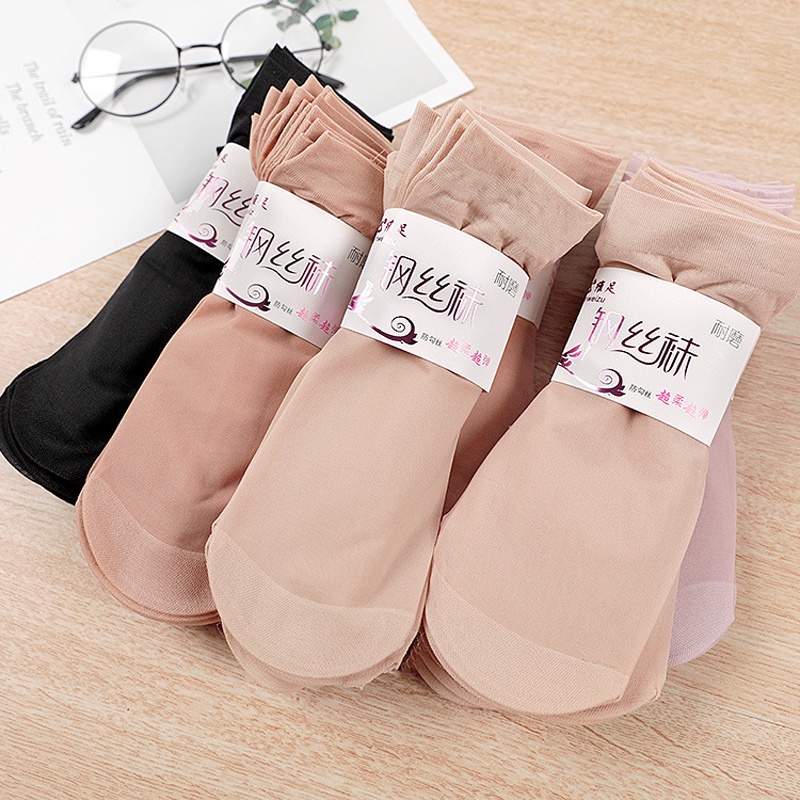 1 Đôi Vớ Lụa Lạnh Ngắn Đến Mắt Cá Chân Thời Trang Mùa Hè Cho Nữ