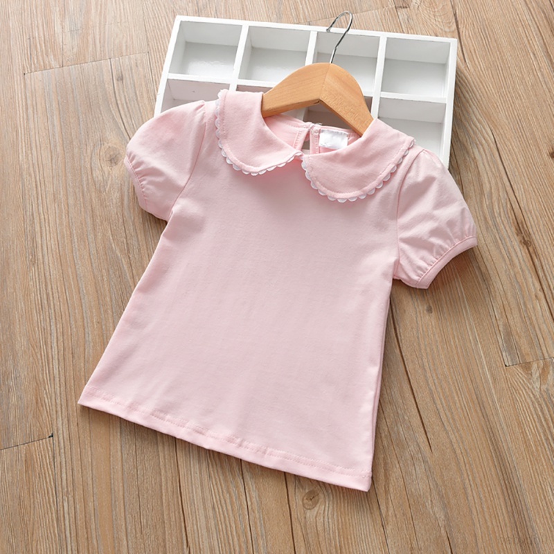 Áo Thun Cotton Tay Ngắn Cổ Tròn Thời Trang Mùa Hè Cho Bé Gái