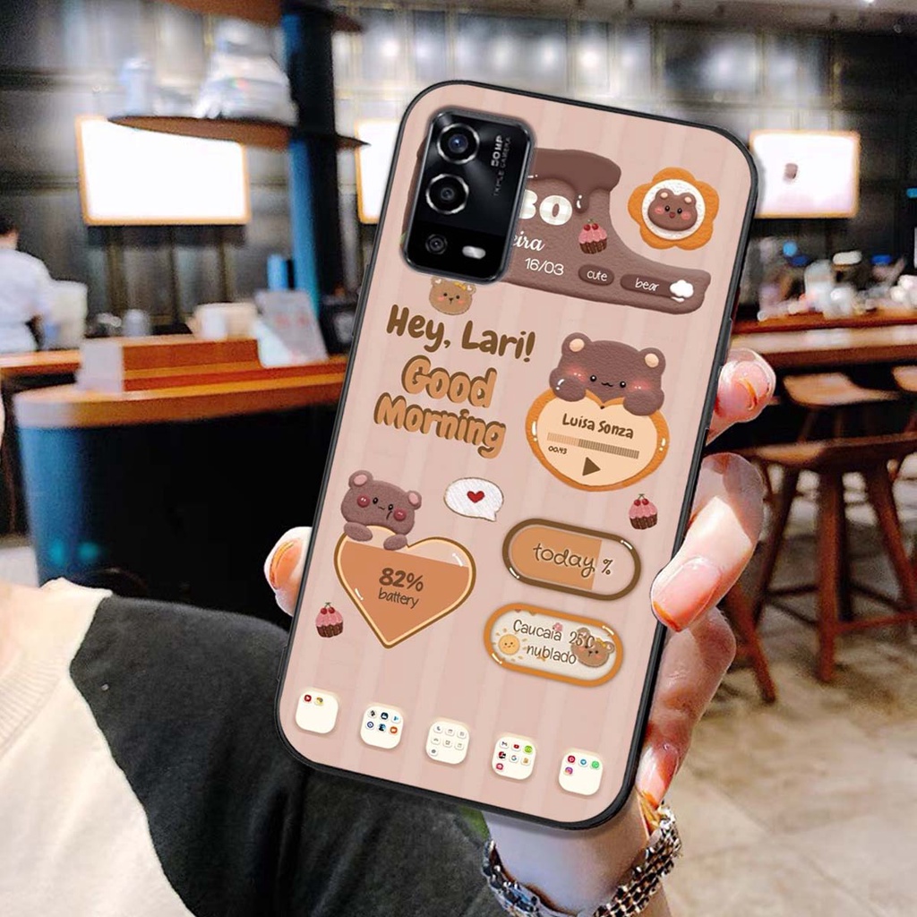 Ốp lưng điện thoại oppo a55 4g / a55 5g in hình gấu humberger chi bi vô cùng đáng yêu