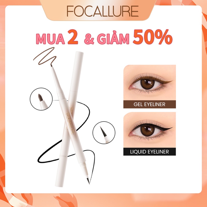 Focallure #Bút Kẻ Mắt Dạng Lỏng 2 Trong 1 Thiết Kế Hai Đầu Tiện Dụng
