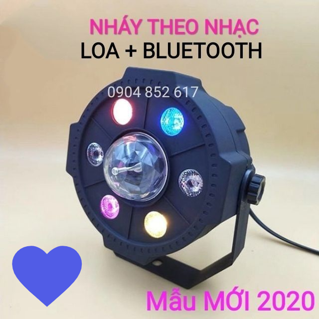 Đèn nháy theo nhạc quay tiktok cầu xoay pha lê sân khấu có bluetooth + Loa + Điều khiển. MẪU MỚI