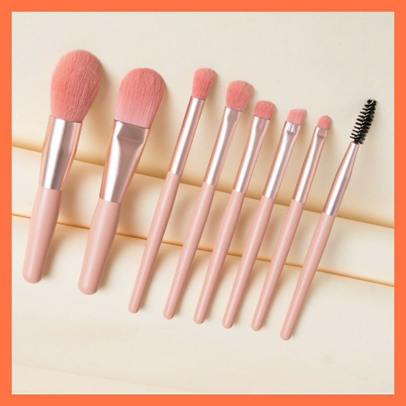 Bộ Cọ Trang Điểm 8 Cây Vintage Siêu Cute Trong Túi Zip