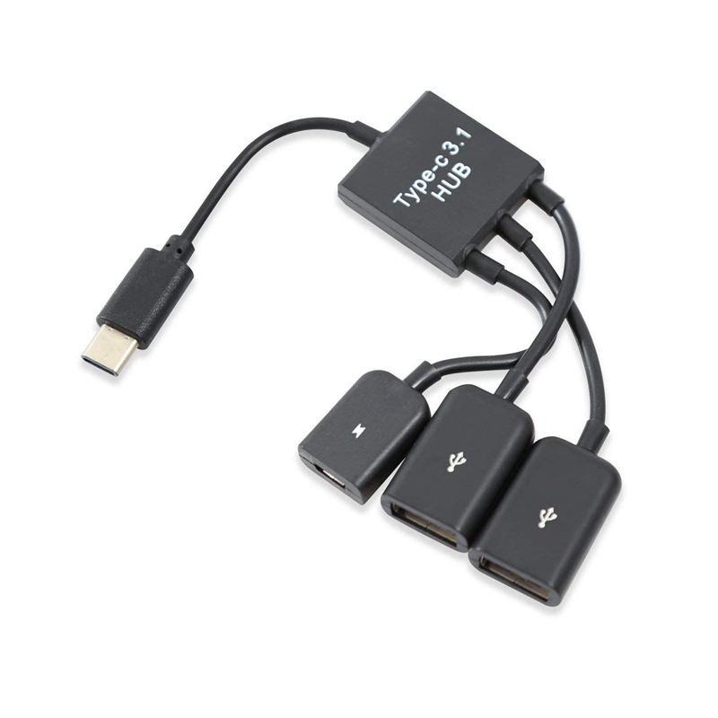 Dây Cáp Chuyển Đổi Cổng USB 3.1 Type C 2.0 + Micro-USB 3 trong 1 OTG HUB