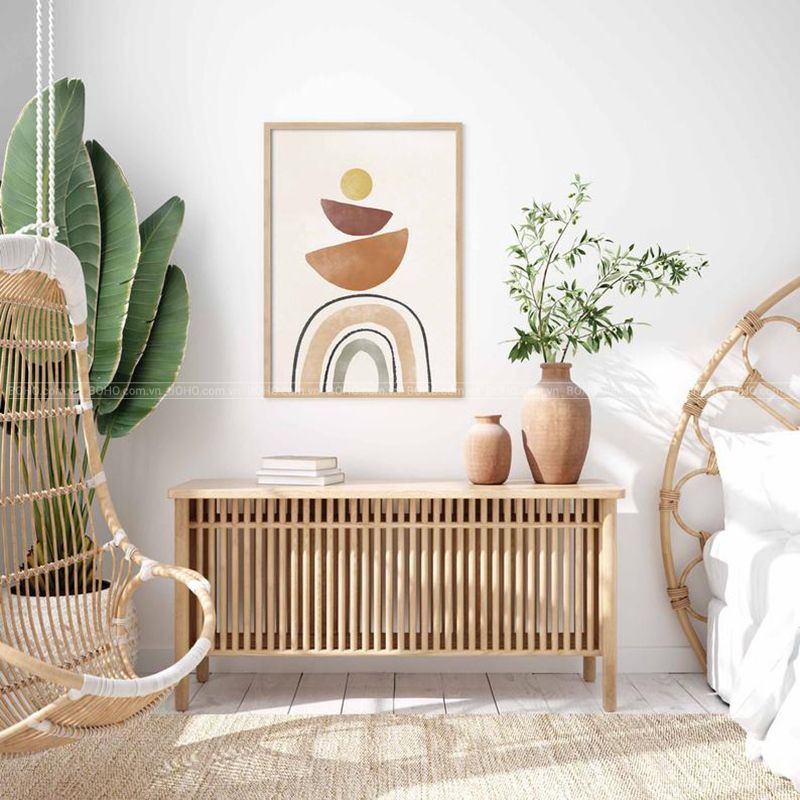 Bộ tranh BOHO trừu tượng treo tường , tặng kèm đinh 3 chân treo tranh, bảo hành 12 tháng