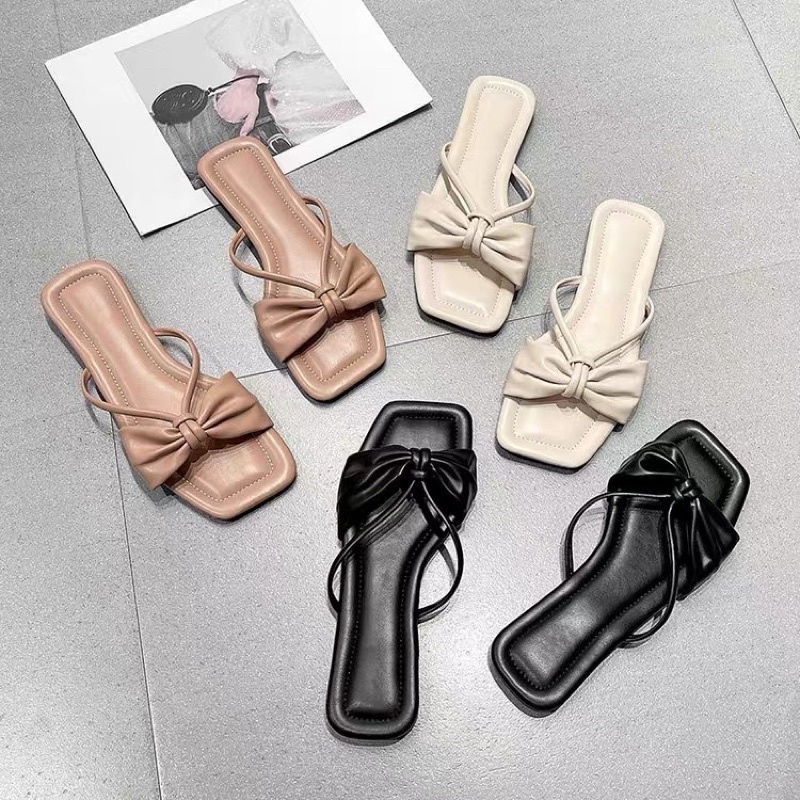 [SALE SHOCK] Dép lê da mềm nơ xoắn BIG SIZE 41-43