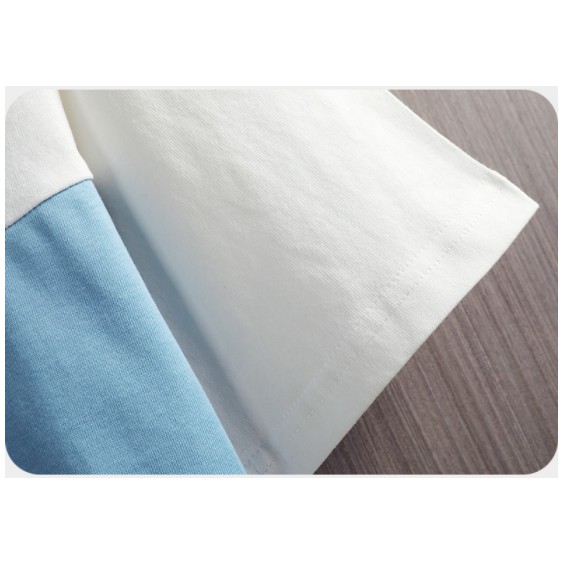 Áo thun cotton ngắn tay dáng rộng phối màu thời trang mùa hè hàng mới dành cho nam