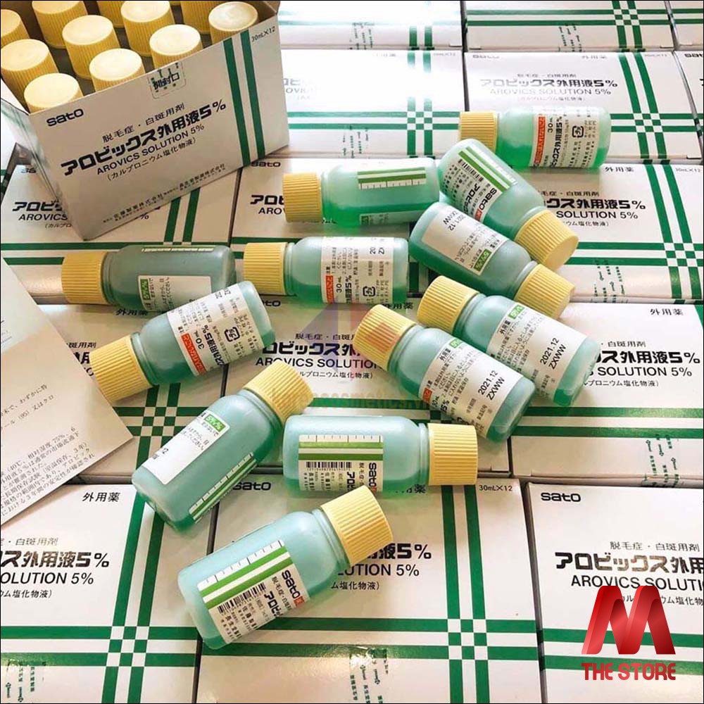 Tinh chất thảo dược kích thích mọc tóc Sato Arovics Solutions 5% Nhật Bản lọ 30ml