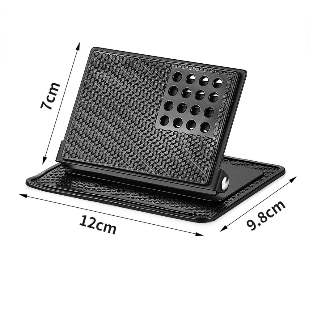 Tấm Lót Silicon Chống Trượt Có Thể Điều Chỉnh Xoay 360 Độ Màu Đen Gắn Bảng Điều Khiển Cho Xe Hơi