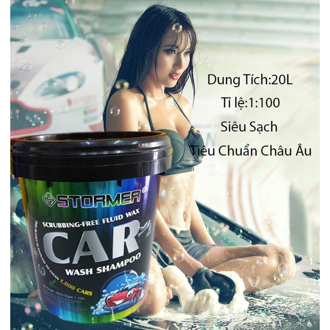 Dung dịch rửa xe không chạm cao cấp Stormer can 20L tỉ lệ 1:100
