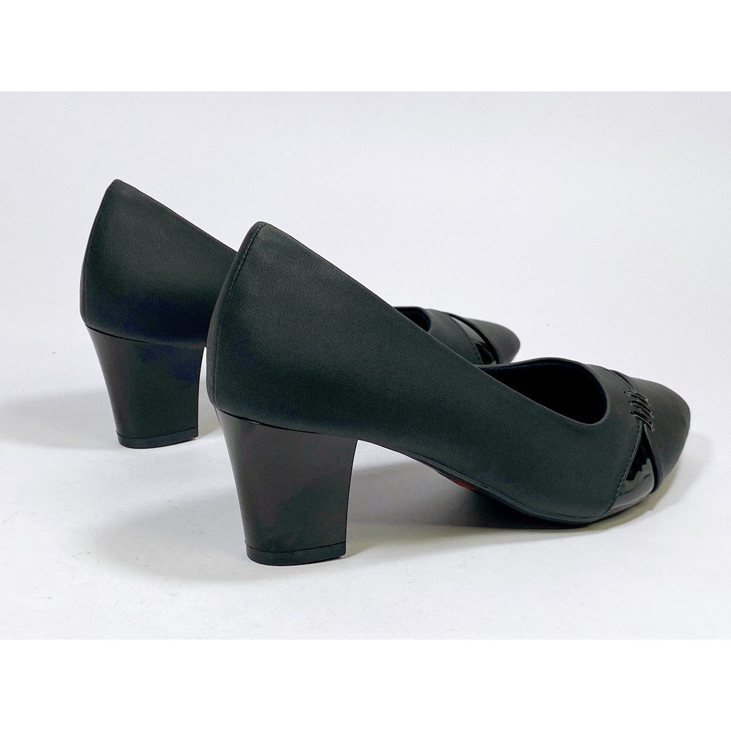 giày búp bê cao gót màu xanh đen cao 5cm thiết kế đơn giản thanh lịch (GBBVL)