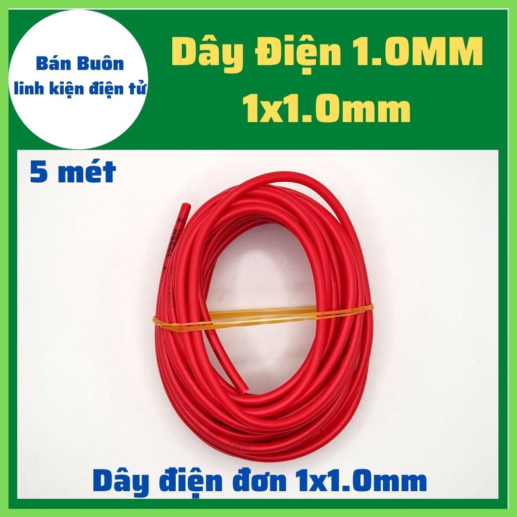 (10 Mét) dây điện 1x0.5mm [Hàng xịn], dây 0.3mm, 0.75.1.0.1.5mm...