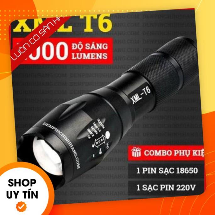 Đồ Gia Dụng Chất Lượng Đèn pin siêu sáng bóng led xml t6 police bin mini cầm tay chống nước tự vệ chuyên dụng -KSHN