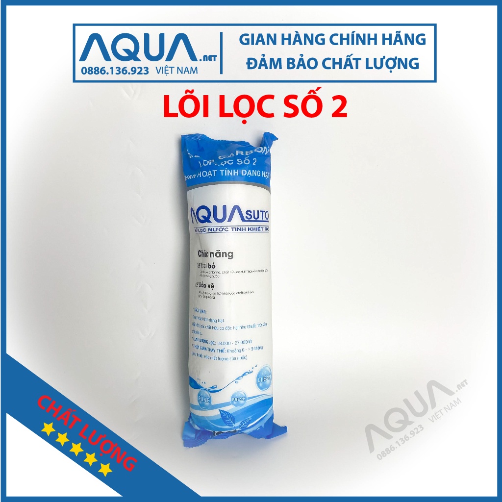 Bộ 3 lõi lọc nước 1,2,3 AQUA Chính hãng, sử dụng tất cả máy lọc nước Kangaroo, Karofi, Sunhouse, AquA