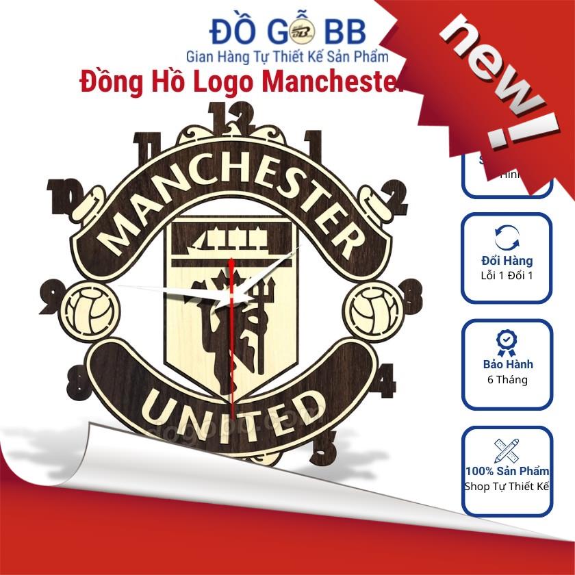 [ Hàng Hot ] Đồng Hồ Bóng Đá Logo Clb MU Manchester United Treo Tường Gỗ Bền Rẻ Đẹp - Đồ Gỗ BB