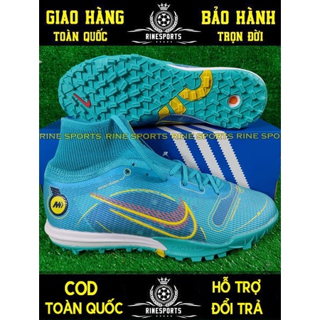 ĐÁ GIÀY BÓNG ĐÁ NHÂN TẠO (TF) Mercurial Vapor 13 PRO MÀU XANG NGỌC HÀNG SUPER THAILAND