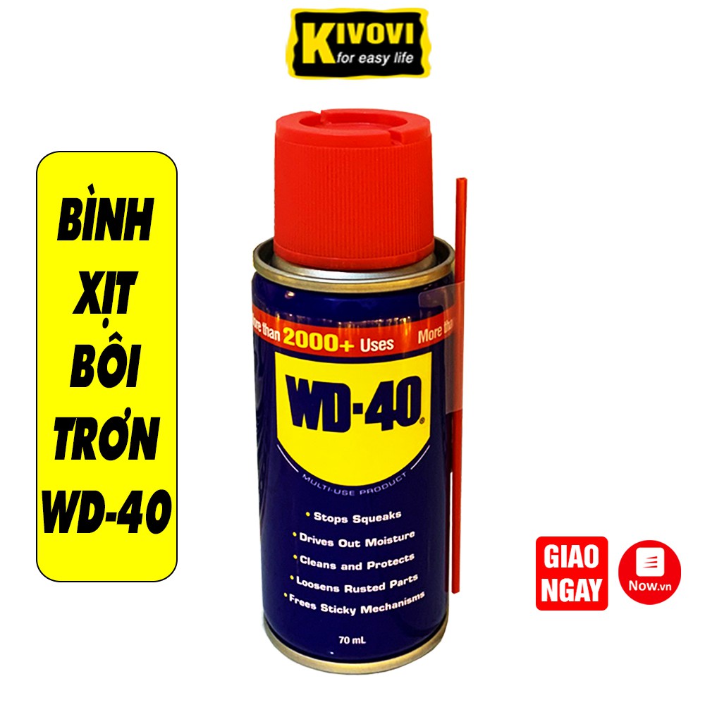 Chai Xịt Chống Rỉ Sét Và Bôi Trơn Sên Xe Máy WD40 70ml - Bình Xịt Bôi Trơn Xích Xe,Động Cơ Và Đồ Gia Dụng - Kivovi