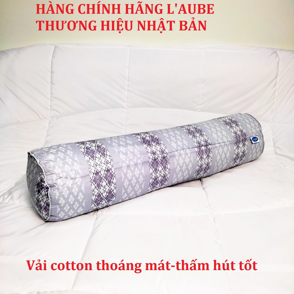 Vỏ gối áo gối ôm cotton 35x100cm chính hãng laube Nhật Bản mã 7092