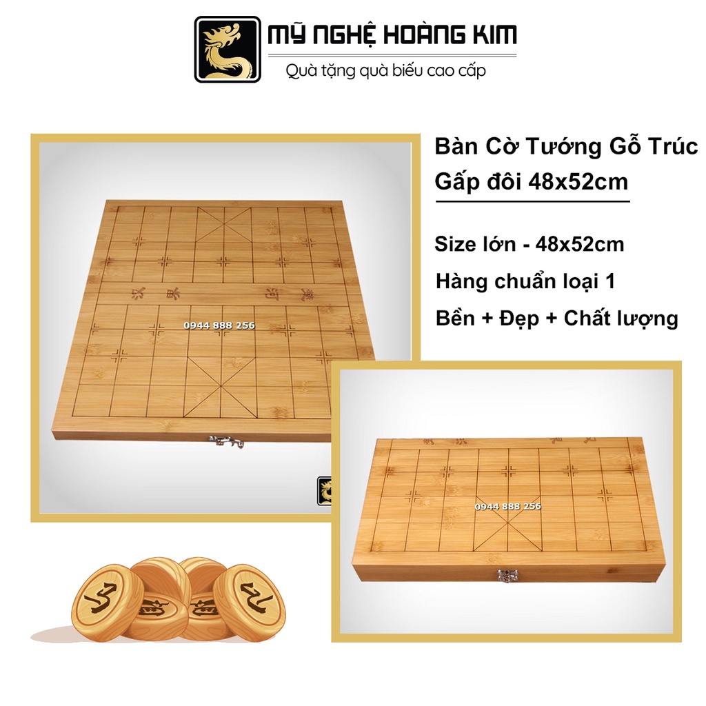 Bàn cờ gỗ trúc gấp