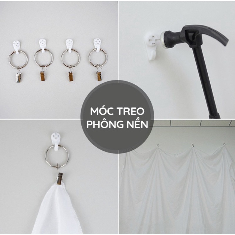 Bộ 4 Móc treo phông nền chụp ảnh ,treo rèm decor nhà cửa