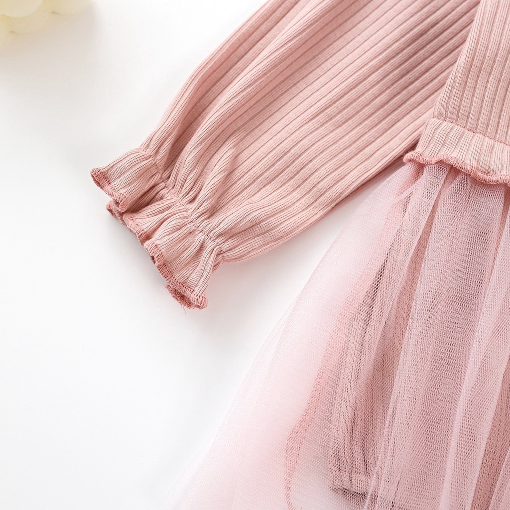 Áo Liền Thân SANLUTOZ Tay Dài Vải Cotton Kiểu Công Chúa Dễ Thương Dành Cho Bé Gái