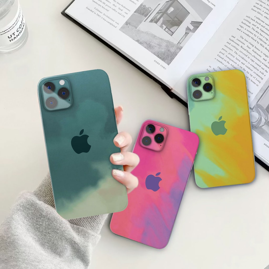 màu nước graffiti Ốp lưng iPhone 12 soft case watercolor graffiti IPhone 11 Pro Max cover IPhone 7 8 Plus SE 2020 X XR Xsmax เคส