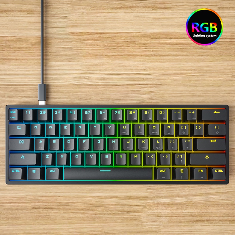 Bàn phím máy tính bàn phím cơ 61 phím Bàn phím chơi game văn phòng cực gọn nhẹ ONEKA KB03