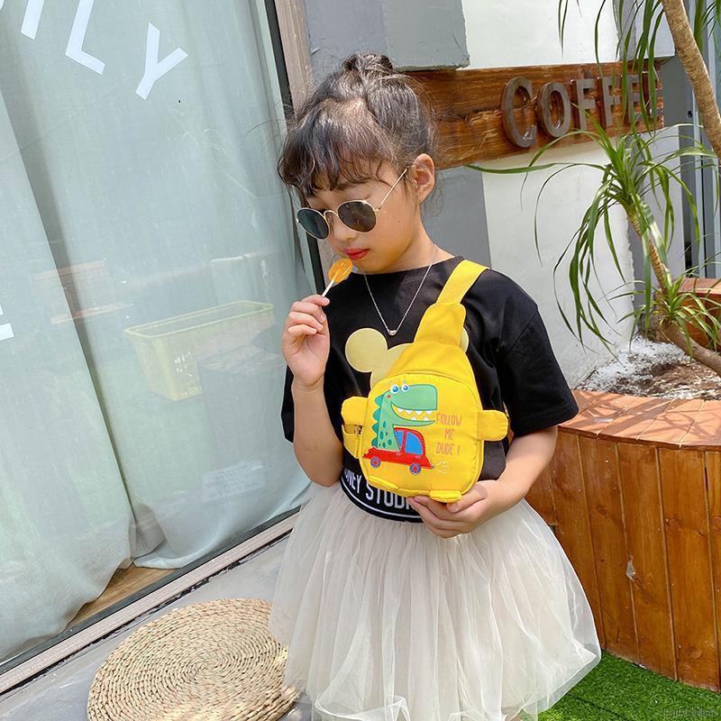 Túi đeo chéo trẻ em in hình hình khủng long dễ thương nhiều màu sắc