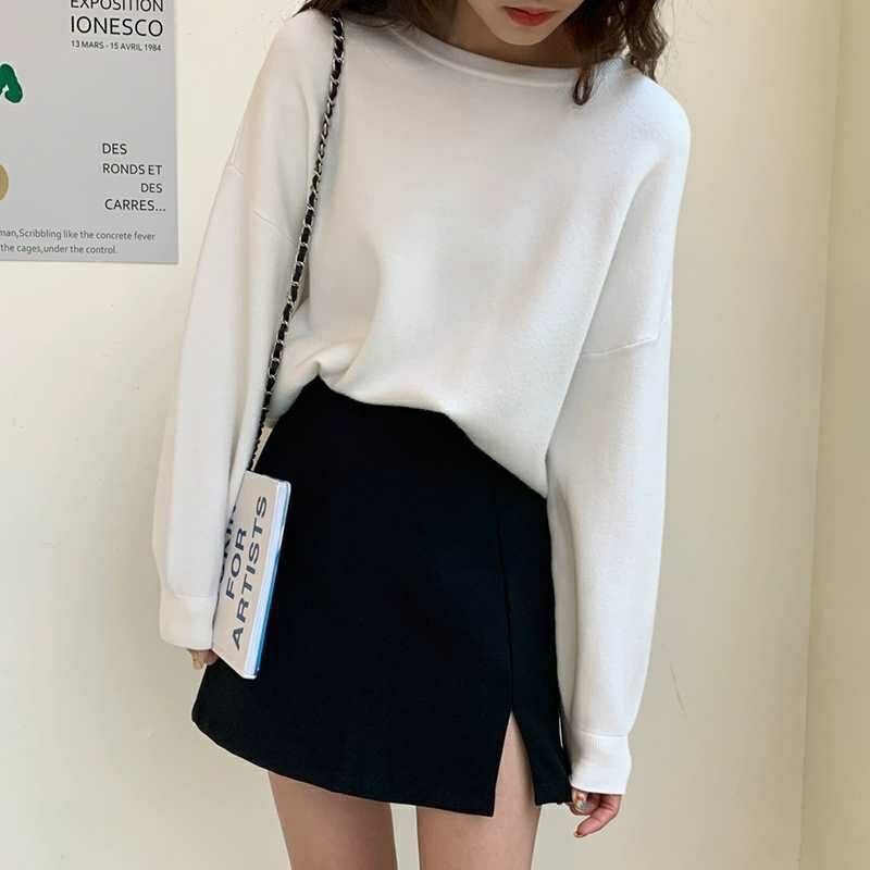 Chân váy nữ - Chân váy chữ A form ôm, cạp cao, xẻ tà trước, có dây kéo - Màu đen | BigBuy360 - bigbuy360.vn