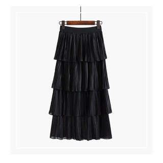 Chân váy lụa xếp ly 4 tầng cho nữ