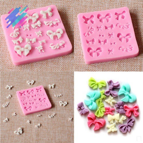 Khuôn silicon làm bánh đa năng tiện dụng hình chiếc nơ xinh xắn